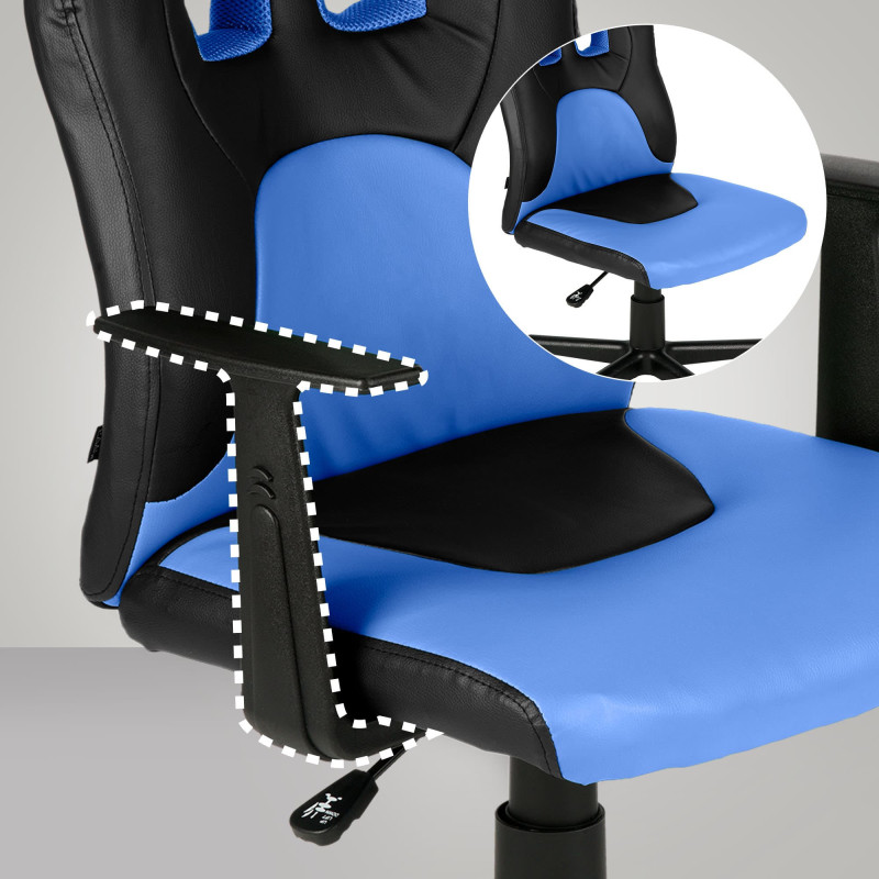 Chaise de bureau pour enfants Fun noir/bleu