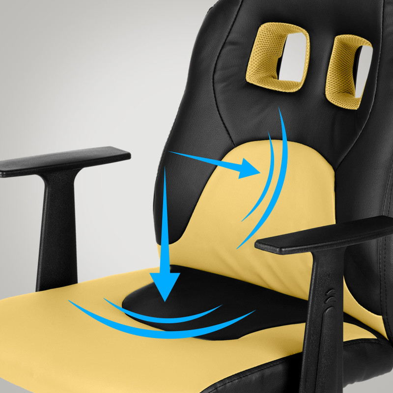Chaise de bureau pour enfants Fun noir/jaune