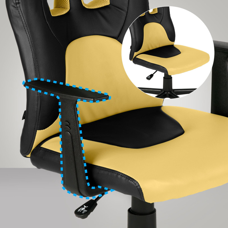 Chaise de bureau pour enfants Fun noir/jaune