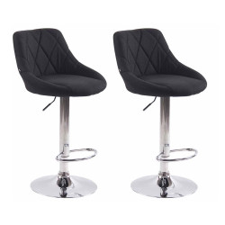 Set 2 sgabelli da bar tessuto Lazio C nero