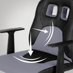 Chaise de bureau pour enfants Fun noir/gris