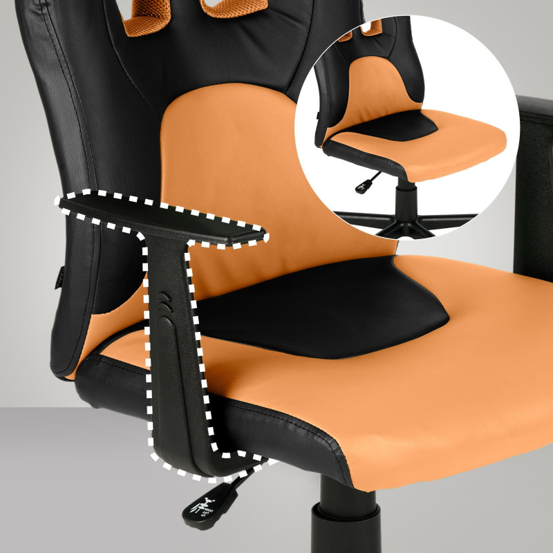 Chaise de bureau pour enfants Fun noir/orange