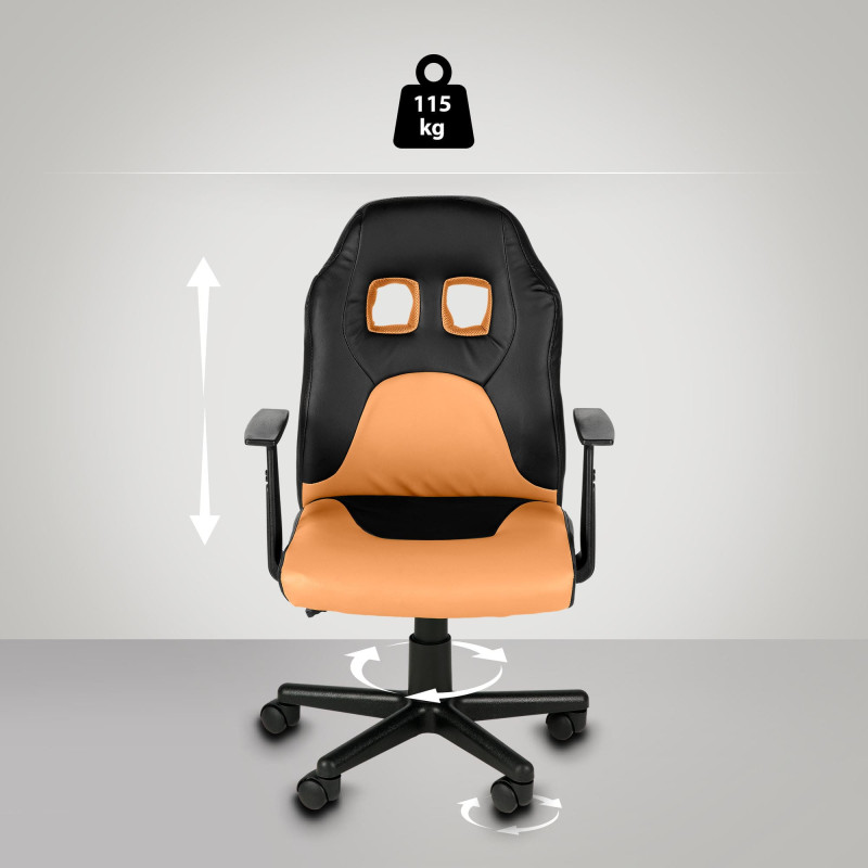 Chaise de bureau pour enfants Fun noir/orange