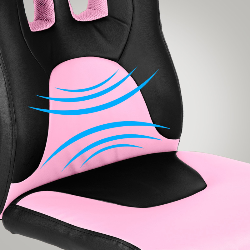 Chaise de bureau pour enfants Fun noir/rose