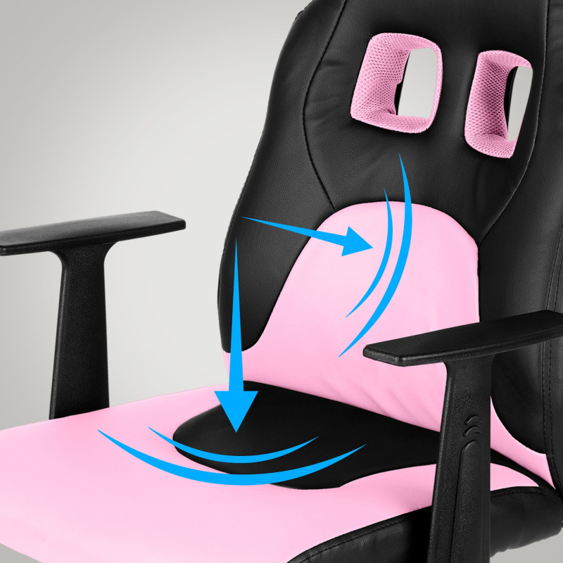 Chaise de bureau pour enfants Fun noir/rose