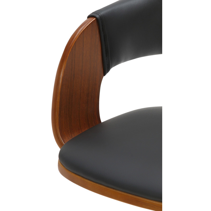 Lot de 2 tabourets de bar Nilse simili cuir noir noyer/noir