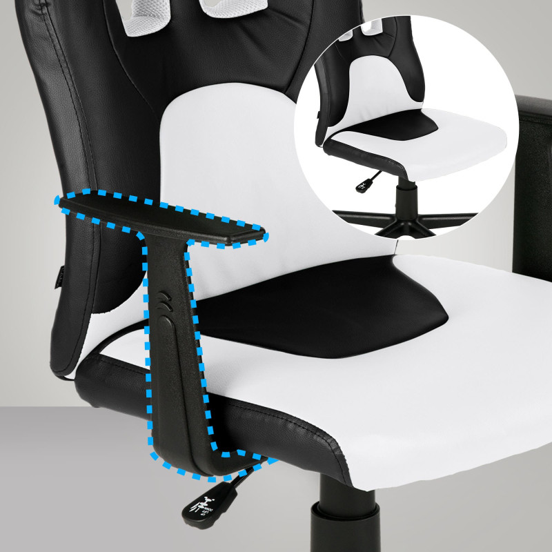 Chaise de bureau pour enfants Fun noir/blanc