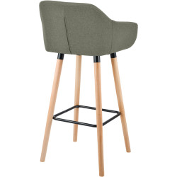 Ensemble de 2 tabourets de bar Grant, tissu gris clair