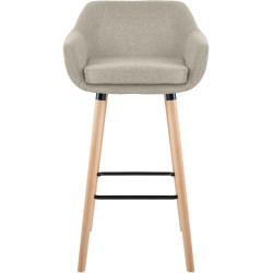 Ensemble de 2 tabourets de bar Grant, tissu crème