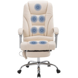 Chaise de bureau Pacific avec fonction massage crème