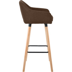 Ensemble de 2 tabourets de bar Grant, en tissu marron