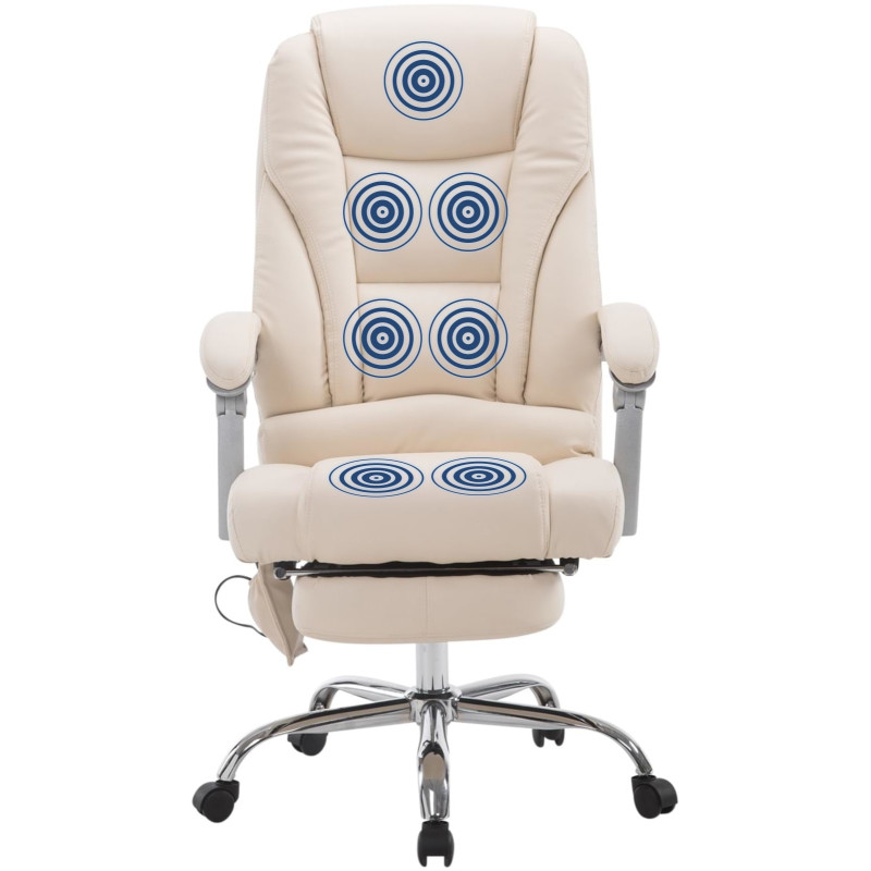 Chaise de bureau Pacific avec fonction massage crème