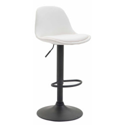 Tabouret de bar Kiel, entièrement rembourré, simili cuir, noir et blanc