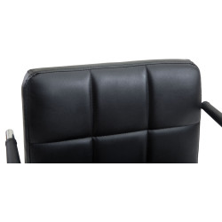 Chaise de bureau Lucy V2 en cuir artificiel noir