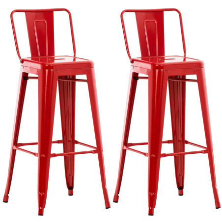 Ensemble de 2 tabourets de bar Mason, rouges
