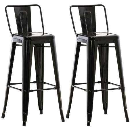 Ensemble de 2 tabourets de bar Mason, noirs