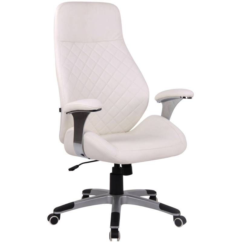 Chaise de bureau Layton en similicuir blanc