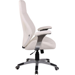 Chaise de bureau Layton en similicuir blanc