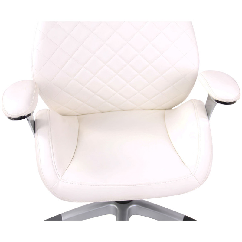 Chaise de bureau Layton en similicuir blanc