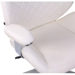 Chaise de bureau Layton en similicuir blanc