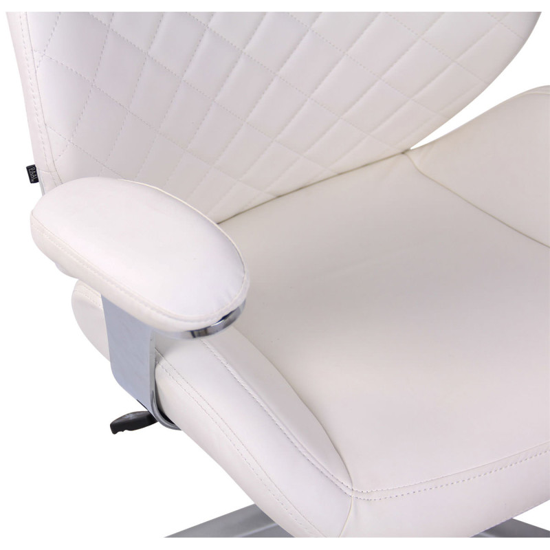 Chaise de bureau Layton en similicuir blanc