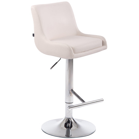 Tabouret de bar Club en similicuir blanc