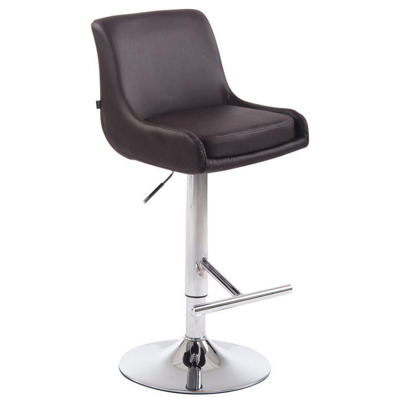 Banqueta de bar Club em couro sintético marrom
