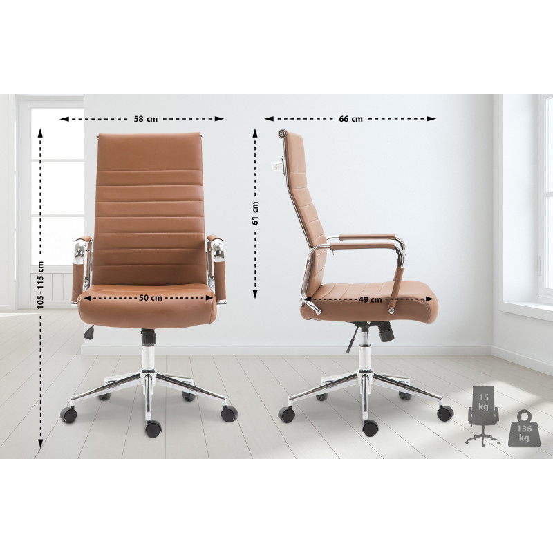 Chaise de bureau Columbus marron clair