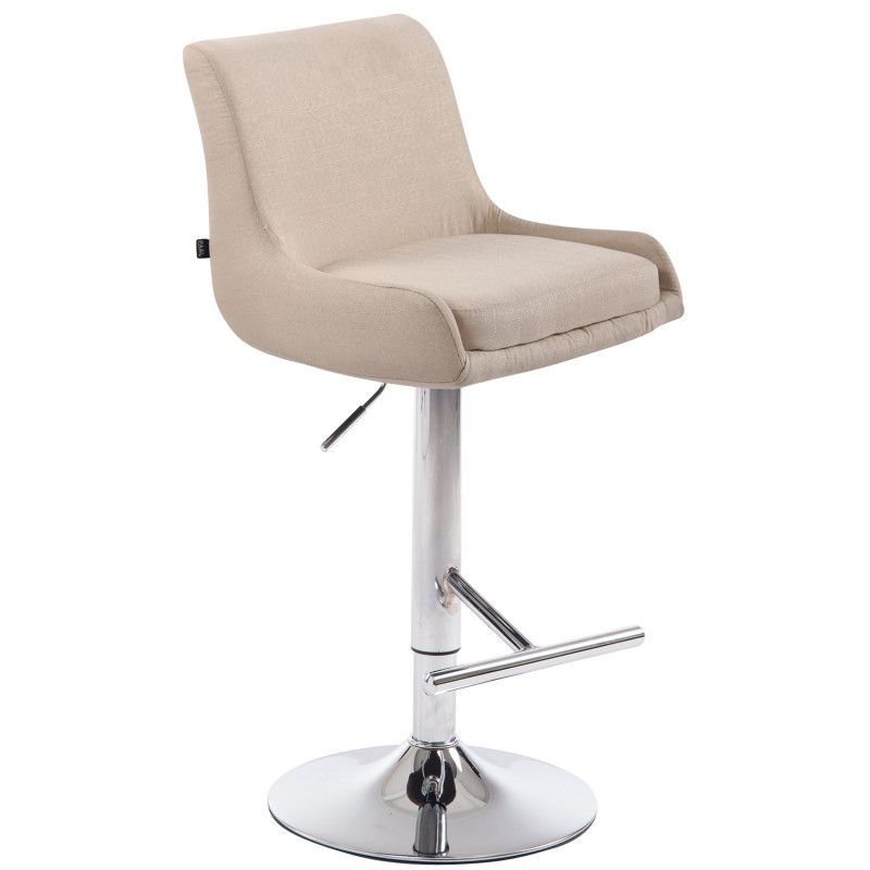 Taburete de bar Club, tela C color crema