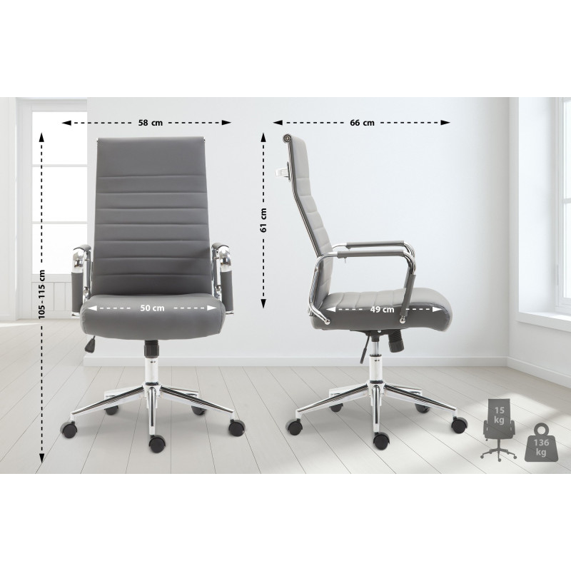 Chaise de bureau Columbus gris