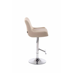Tabouret de bar Club en tissu C crème