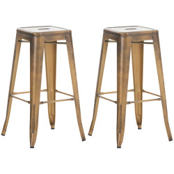 Conjunto de 2 banquetas de bar Joshua douradas