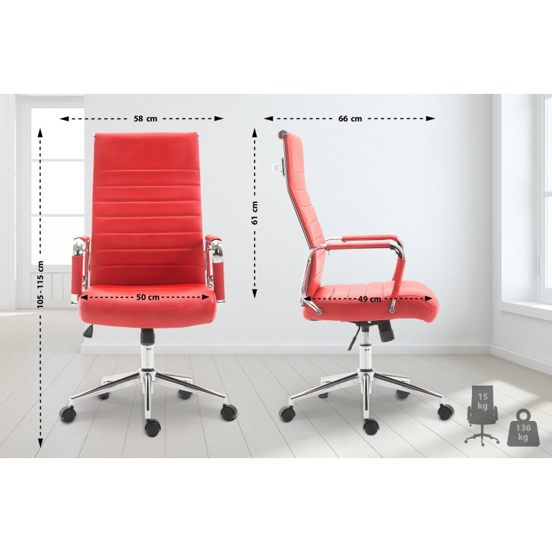 Chaise de bureau Columbus rouge