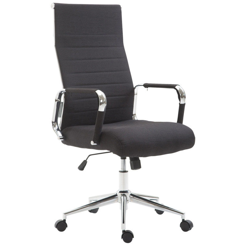 Chaise de bureau Columbus en tissu noir