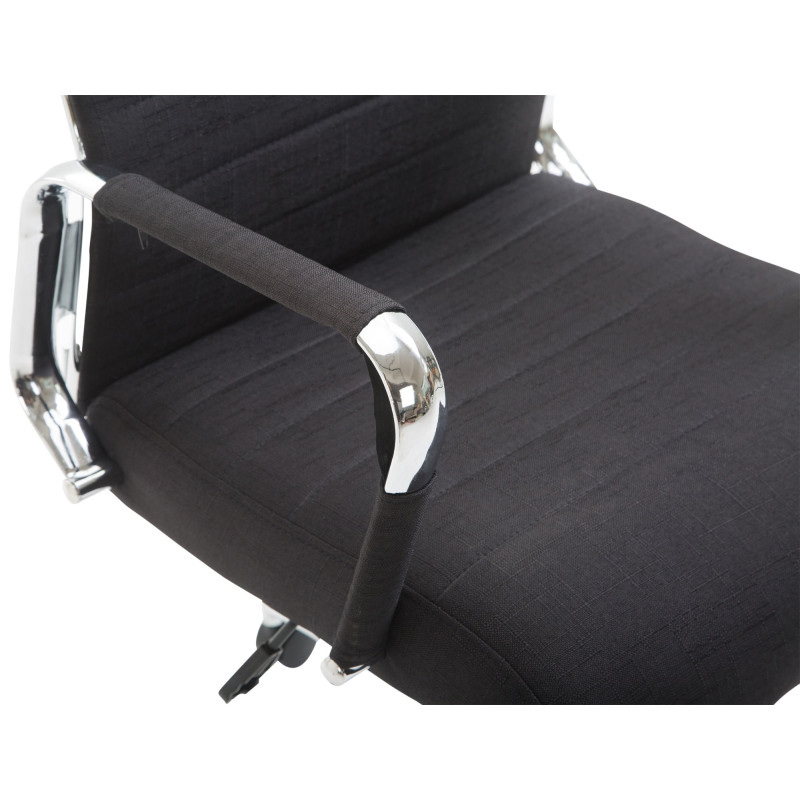 Chaise de bureau Columbus en tissu noir