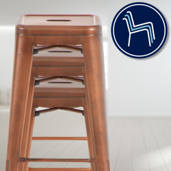 Conjunto de 2 banquetas Joshua em cobre