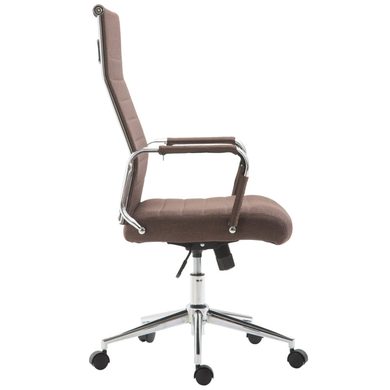 Chaise de bureau Columbus en tissu brun