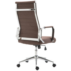 Chaise de bureau Columbus en tissu brun