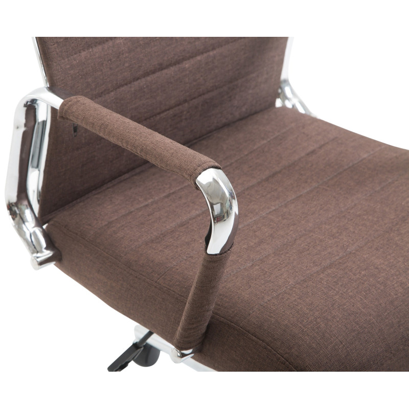Chaise de bureau Columbus en tissu brun