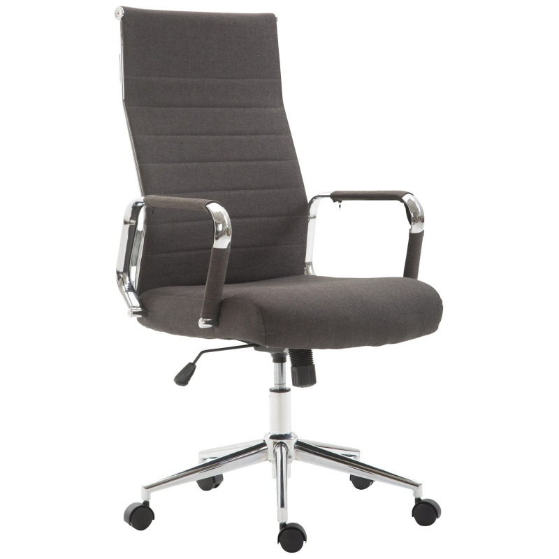 Chaise de bureau Columbus en tissu gris foncé