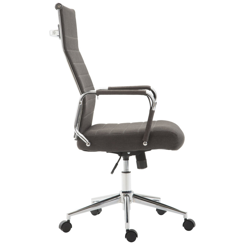 Chaise de bureau Columbus en tissu gris foncé