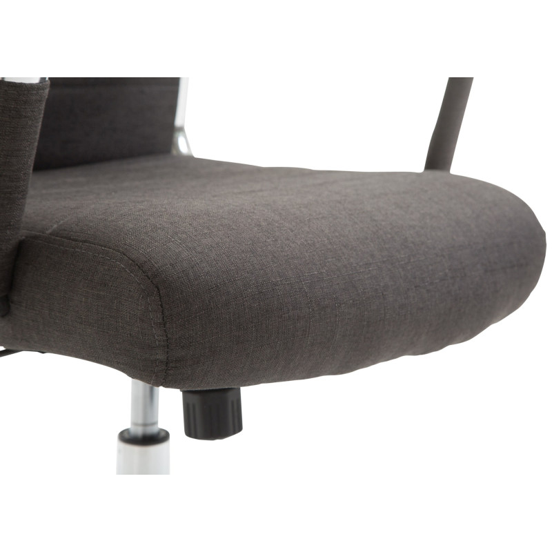 Chaise de bureau Columbus en tissu gris foncé