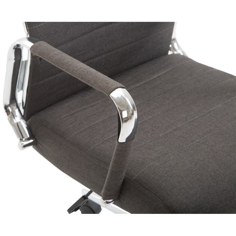 Chaise de bureau Columbus en tissu gris foncé