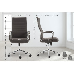 Chaise de bureau Columbus en tissu gris foncé