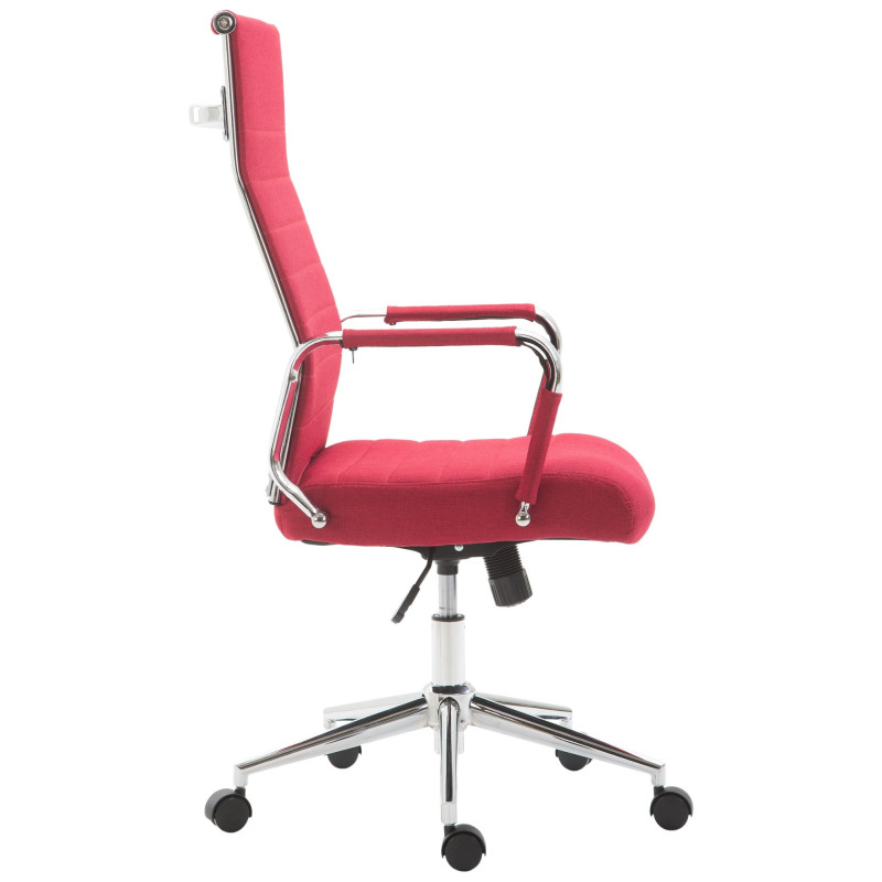 Chaise de bureau Columbus en tissu rouge