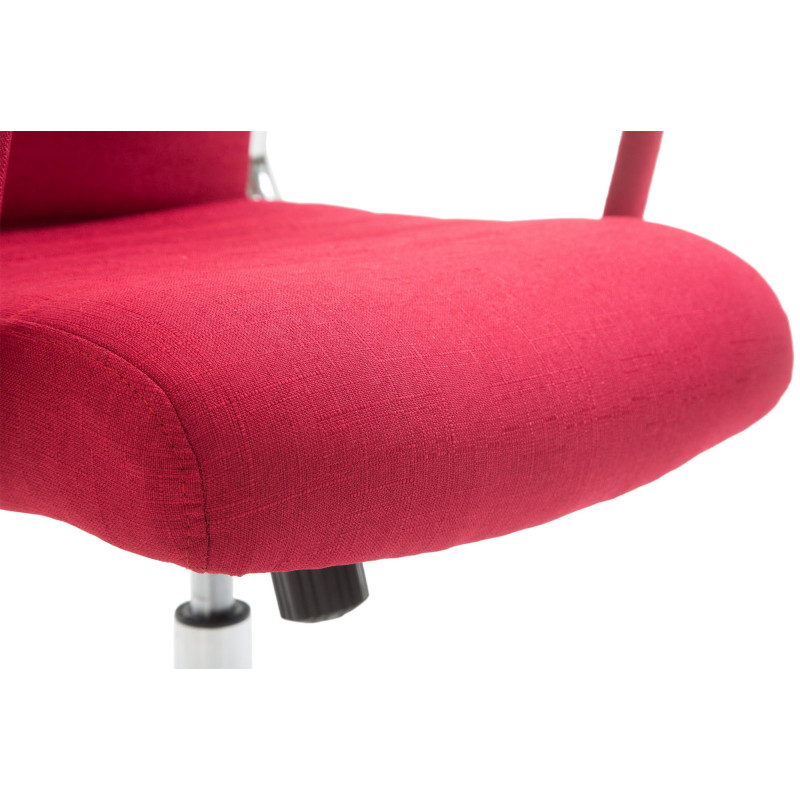 Chaise de bureau Columbus en tissu rouge