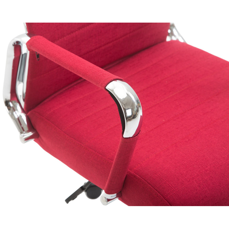 Chaise de bureau Columbus en tissu rouge