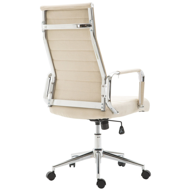 Chaise de bureau Columbus en tissu crème