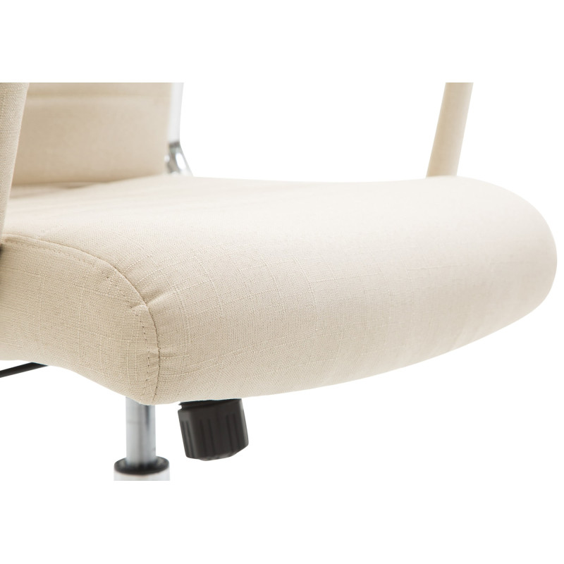 Chaise de bureau Columbus en tissu crème