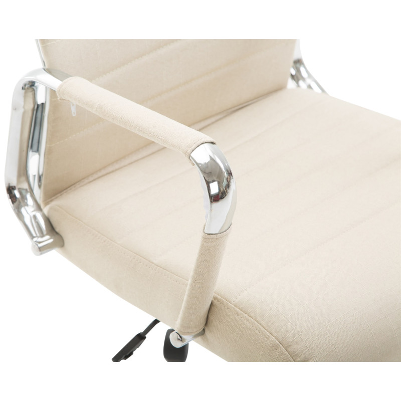 Chaise de bureau Columbus en tissu crème